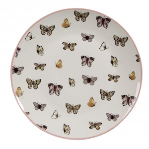 Porcelánový dezertní talířek s motýlky Butterfly Paradise - Ø 20*2 cm