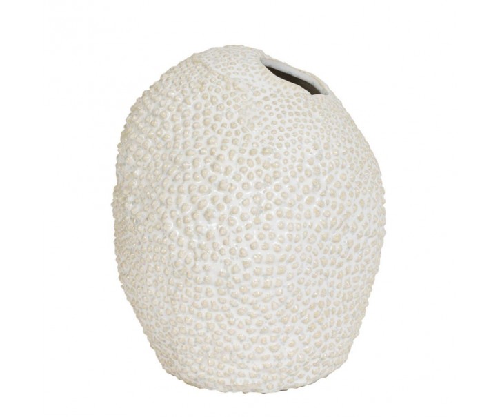 Béžovo-bílá keramická váza Kyana M - Ø 17*20,5 cm