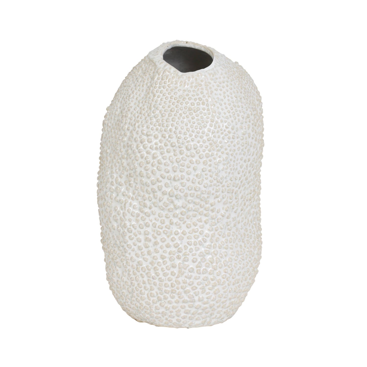 Béžovo-bílá keramická váza Kyana L - Ø 18*28 cm