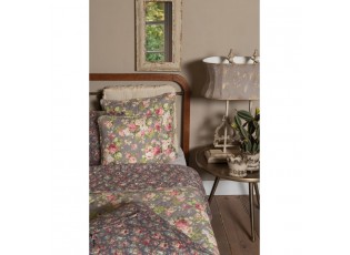 Taupe přehoz na jednolůžkové postele s růžemi Roses - 140*220 cm