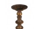 Měděný antik kovový svícen na širokou svíčku Gillo - Ø 15*43 cm