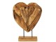 Dekorace srdce z teakového dřeva na podstavci Heart on foot - 40*12*49cm
