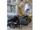 Černý antik kovový retro model motorka se sajdkárou Retro Moto Sidecar - 33*24*18 cm