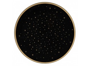 Černo-zlatý servírovací talíř s hvězdičkami - Ø 33*1 cm