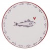 Bílo-modrý servírovací talíř s rybkou Sun Sea And Fish - Ø 33*1 cmBarva: bílá off, modráMateriál: plastHmotnost: 0,32 kg