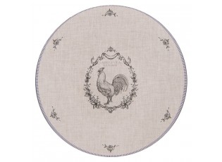 Béžový servírovací talíř s kohoutem Devine French Roster - Ø 33*1 cm