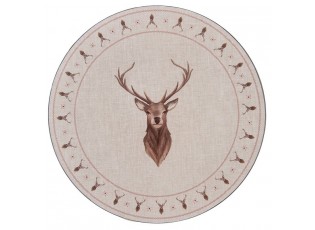 Béžový servírovací talíř s jelenem Cosy Lodge - Ø 33*1 cm