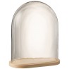 Přírodní dřevěný oválný podnos se skleněným poklopem Bell Jar - 43*23*51 cm Barva: Transparentní, přírodníMateriál: sklo, dřevoHmotnost: 4,92kg