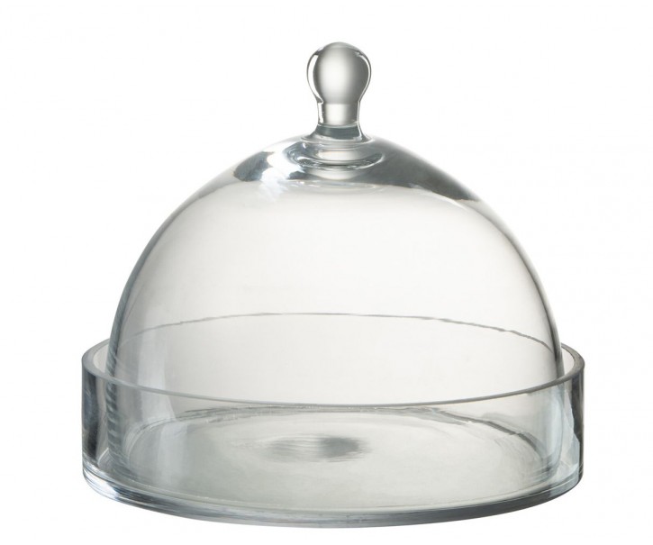 Transparentní skleněný podnos s poklopem Bell Jar S - Ø 20*16cm