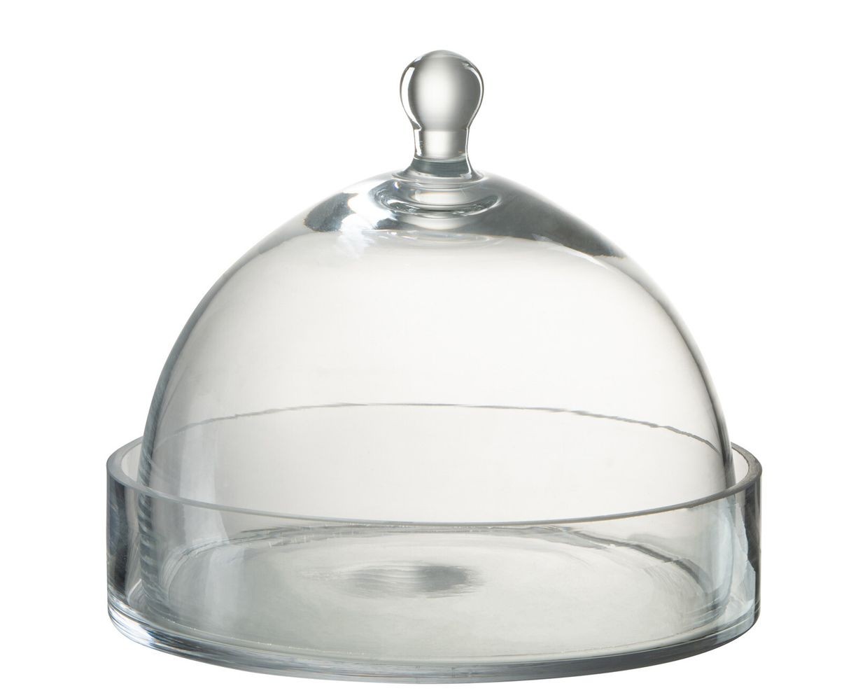 Transparentní skleněný podnos s poklopem Bell Jar S - Ø 20*16cm J-Line by Jolipa