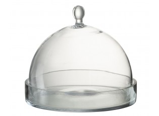 Transparentní skleněný podnos s poklopem Bell Jar L - Ø 22*25 cm