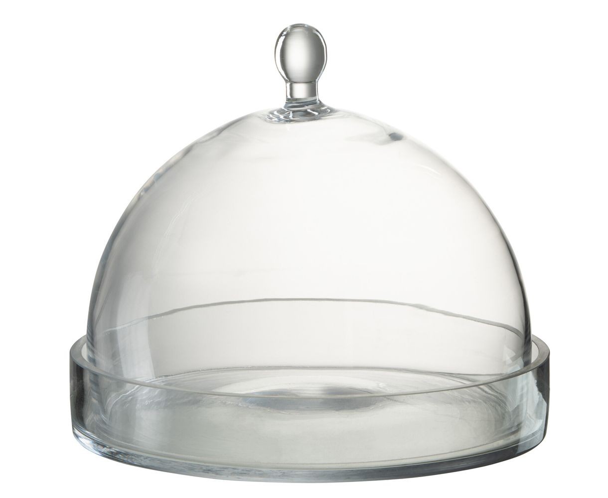 Transparentní skleněný podnos s poklopem Bell Jar L - Ø 22*25 cm J-Line by Jolipa