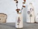 Krémová keramická dekorační váza s květem lupiny Versailles - Ø 7*15cm