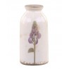 Krémová keramická dekorační váza s květem lupiny Versailles - Ø 7*15cm Materiál: keramikaBarva: krémová antik, multi