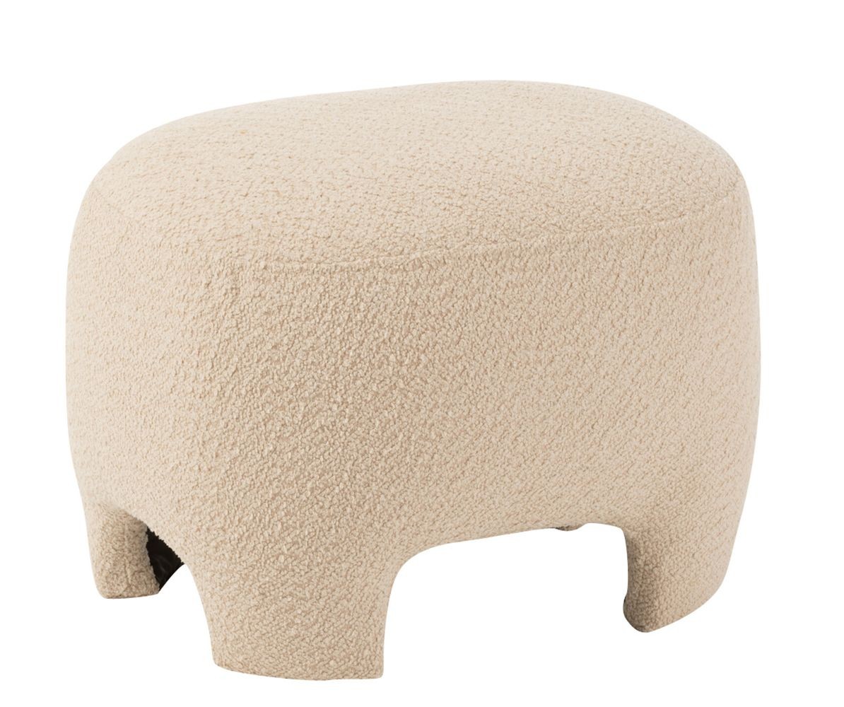Přírodně krémový puf Ally Knitted - 55*41*37cm