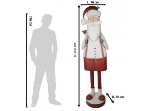 Veliká vánoční kovová dekorace socha Santa - 70*30*206 cm