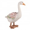 Dekorativní soška husa posetá květinami - 37*22*45cm Barva: bílá off, růžová, zelenáMateriál: polyresin