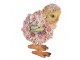 Dekorativní soška kuřátko poseté květinami - 11*11*14cm