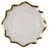 Transparentní servírovací talíř s vlnitým zlatým okrajem - Ø 33*1 cm