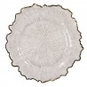 Transparentní servírovací talíř s vlnitým zlatým okrajem - Ø 33*1 cm