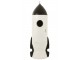 Bílo-černá kovová skříň ve tvaru rakety Rocket - 70*70*218 cm