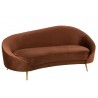 Hnědá sametová 2-3 místná pohovka Elisabeth Brown - 180*85*79cm