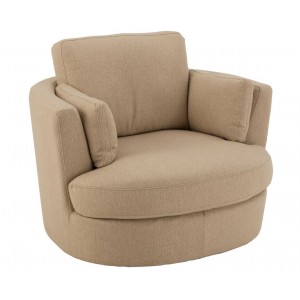 Béžové kulaté křeslo Swivel Beige - 98*107*88cm