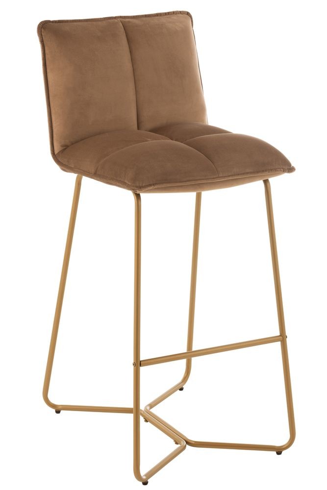 Hnědá sametová barová stolička Lisa Brown - 55*47*104cm J-Line by Jolipa