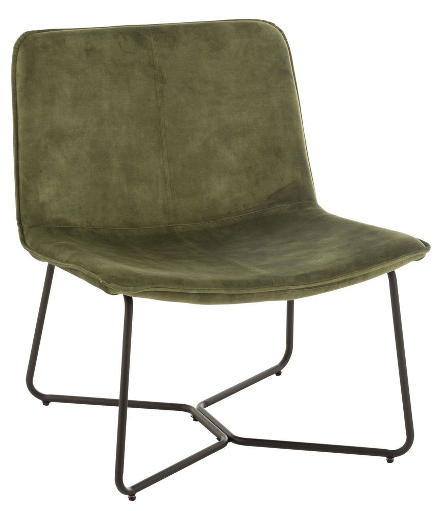 Zelené sametové křeslo Lounge Isabel Green - 71*68*78cm