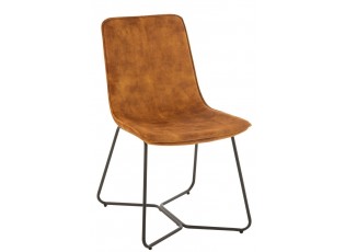 Okrová sametová jídelní židle Chair Isabel Ochre - 64*47*89cm