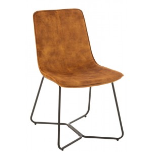 Okrová sametová jídelní židle Chair Isabel Ochre - 64*47*89cm