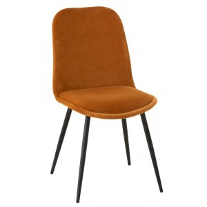 Okrová sametová jídelní židle Chair Claire Ochre - 46*44*86cm