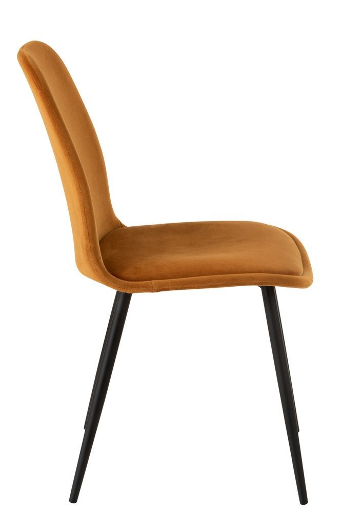 Okrová sametová jídelní židle Chair Claire Ochre - 46*44*86cm