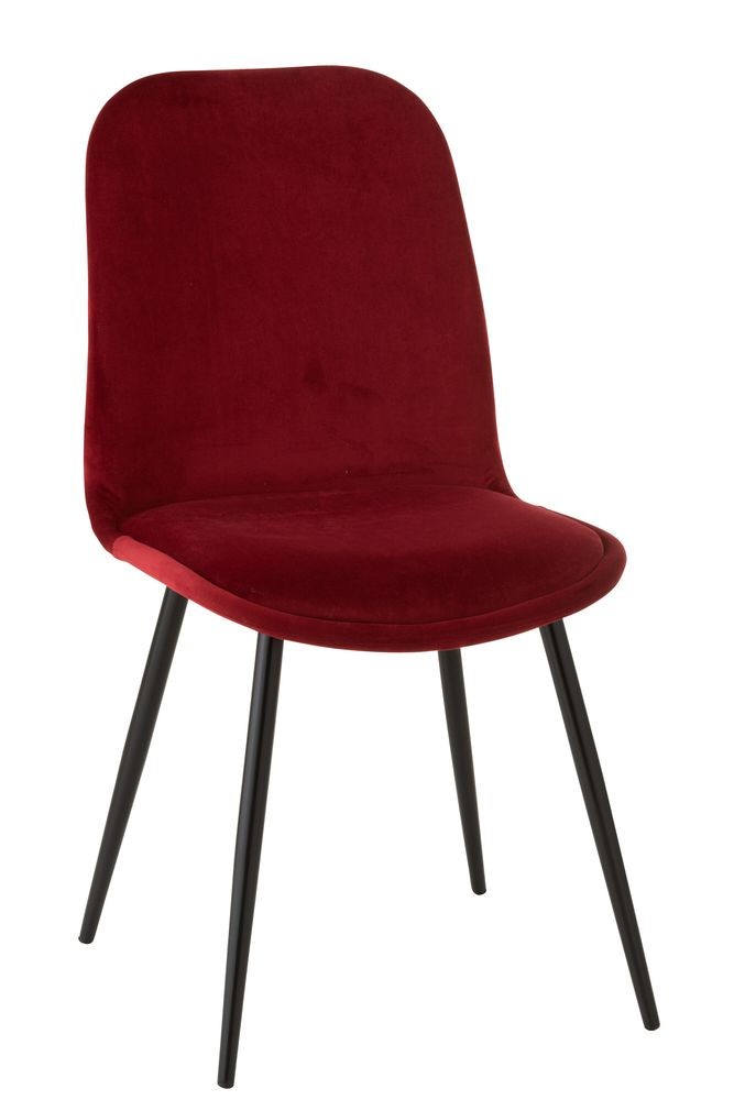 Vínová sametová jídelní židle Chair Claire Burgundy - 46*44*86cm J-Line by Jolipa