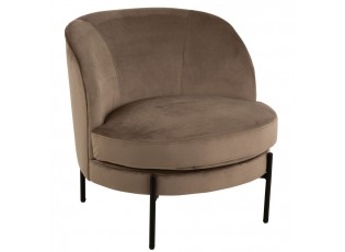 Hnědé sametové kulaté křeslo Lounge chair Jammy Brown - 71*67*66cm