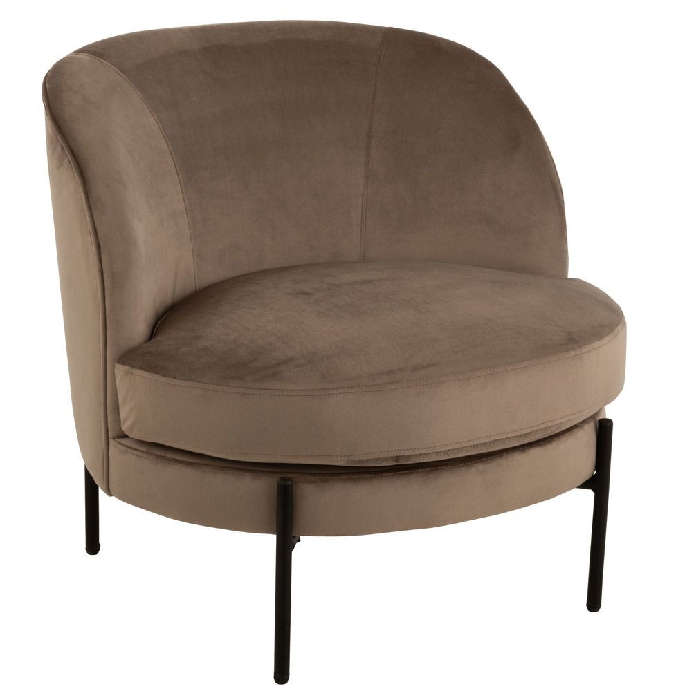 Levně Hnědé sametové kulaté křeslo Lounge chair Jammy Brown - 71*67*66cm 15400