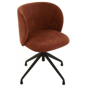Vínová sametová jídelní točící židle Chair Turn Burgundy - 56*48*77cm