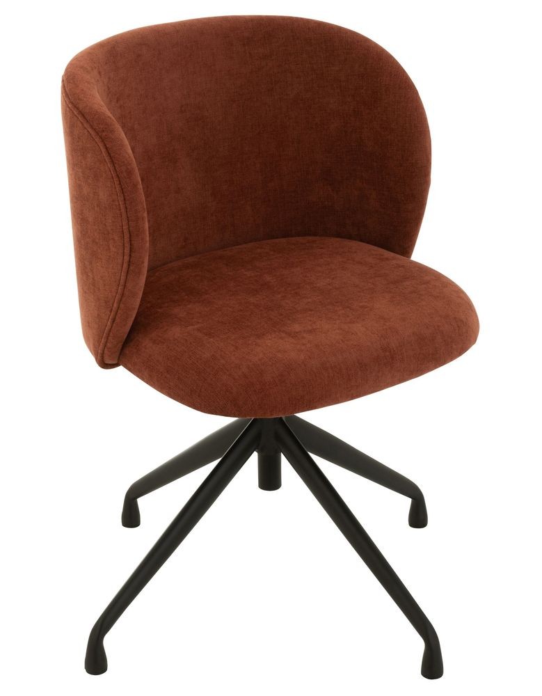 Vínová sametová jídelní točící židle Chair Turn Burgundy - 56*48*77cm