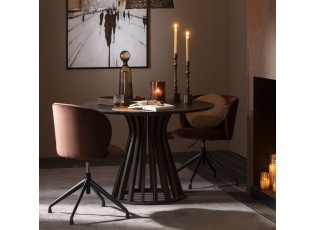 Vínová sametová jídelní točící židle Chair Turn Burgundy - 56*48*77cm