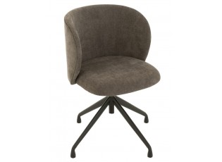 Šedá sametová jídelní točící židle Chair Turn Grey - 56*48*77cm