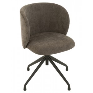 Šedá sametová jídelní točící židle Chair Turn Grey - 56*48*77cm