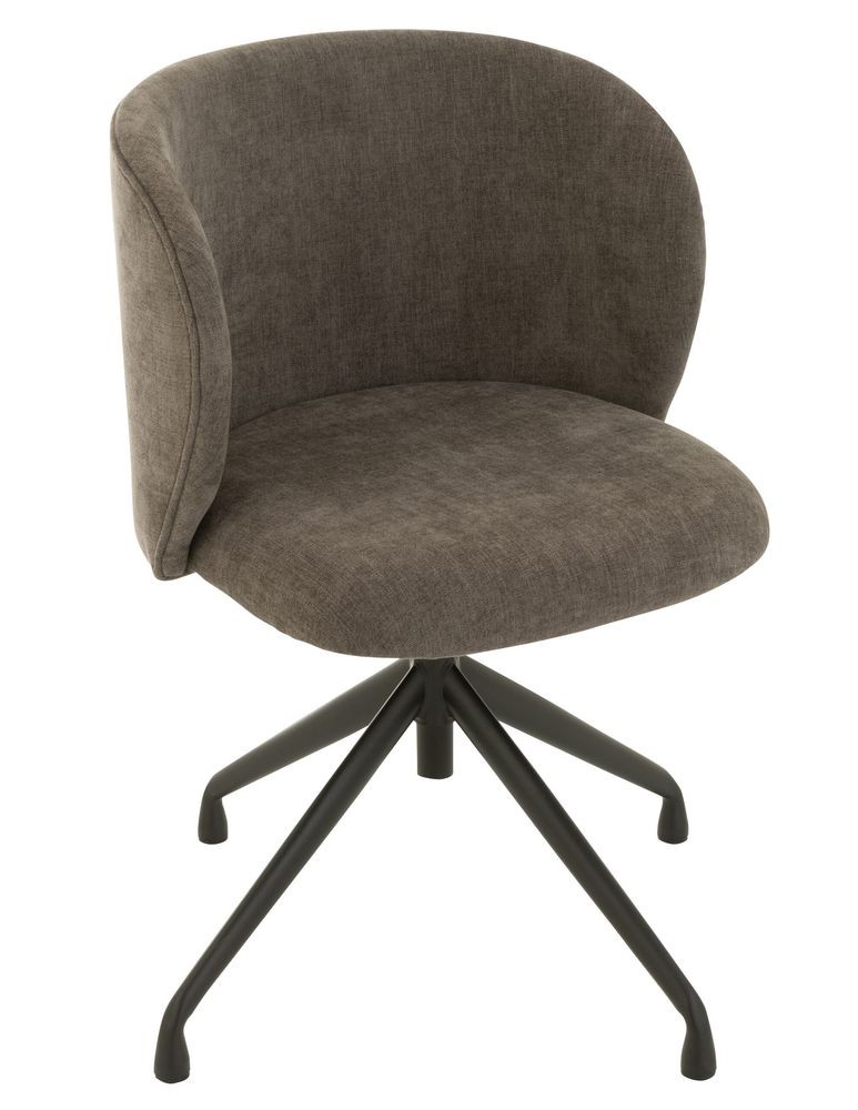 Šedá sametová jídelní točící židle Chair Turn Grey - 56*48*77cm J-Line by Jolipa