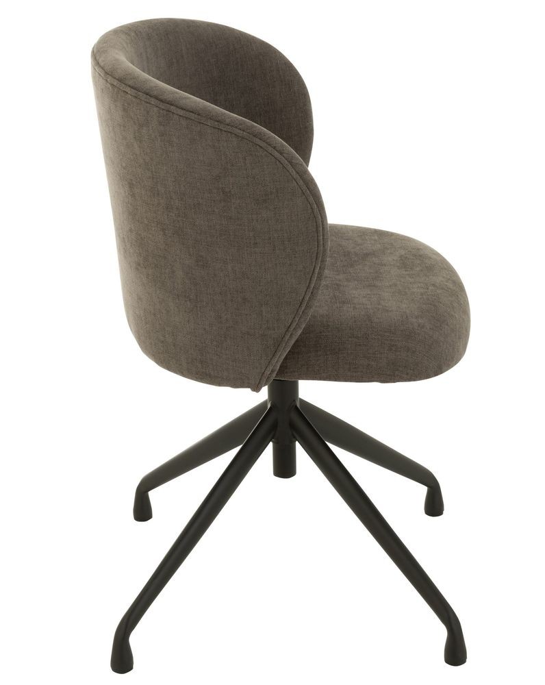 Šedá sametová jídelní točící židle Chair Turn Grey - 56*48*77cm