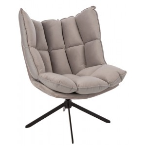 Šedé sametové relaxační křeslo Chair Relax Bubby Grey - 78*73*92cm