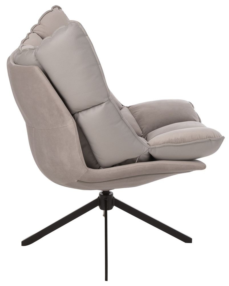 Šedé sametové relaxační křeslo Chair Relax Bubby Grey - 78*73*92cm