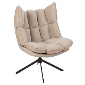 Béžové sametové relaxační křeslo Chair Relax Bubby Beige - 78*73*92cm