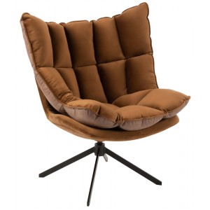 Hnědé sametové relaxační křeslo Chair Relax Bubby Brown - 78*73*92cm