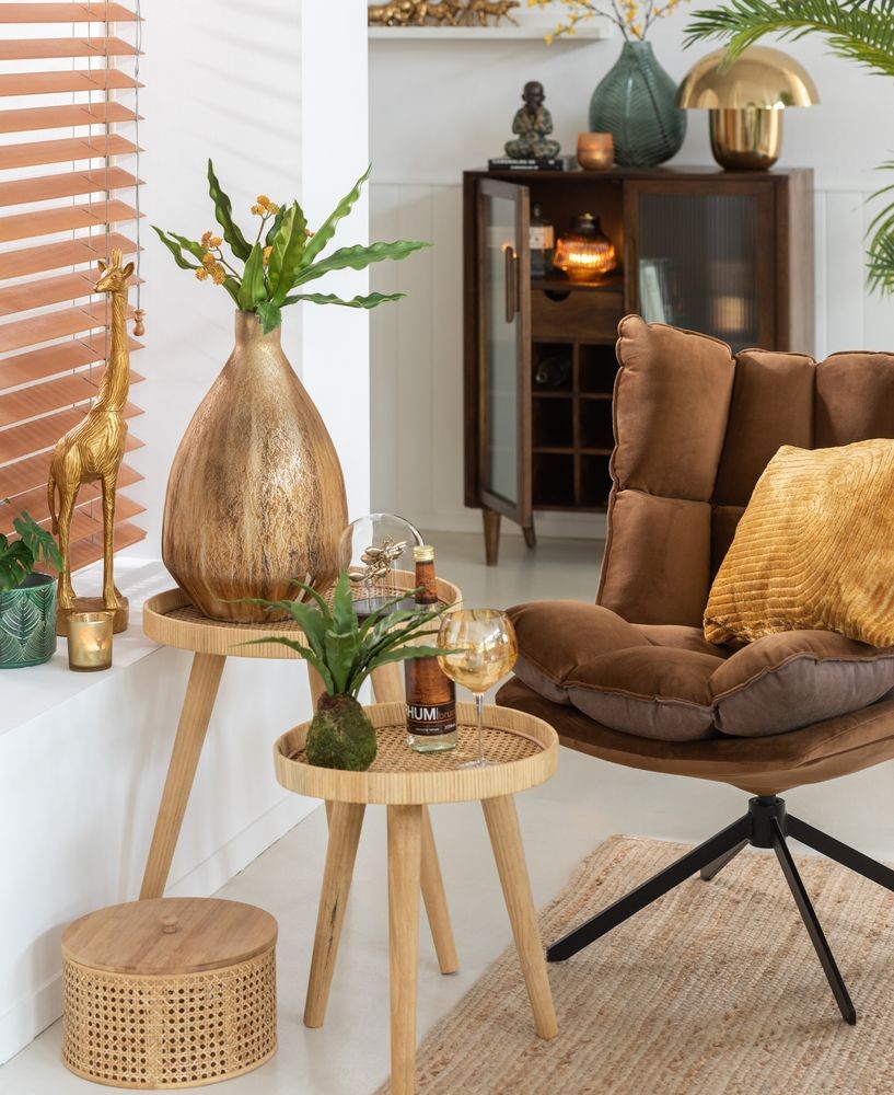 Hnědé sametové relaxační křeslo Chair Relax Bubby Brown - 78*73*92cm