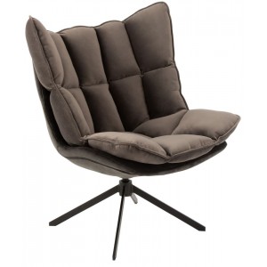 Tmavě šedé sametové relaxační křeslo Chair Relax Bubby Grey - 78*73*92cm