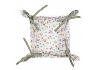 Bavlněný košík na pečivo s květinovým motivem Colourful Flowers - 35*35*8cm